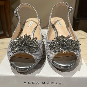 Alex Marie (Dillards) 2 in heel silver sling back
